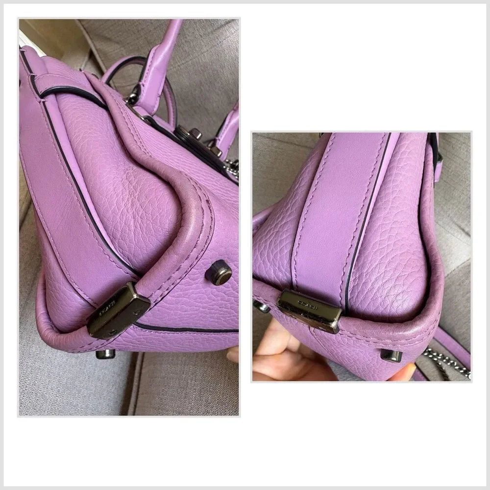 COACH Mini Swagger 21 Orchid Leather W/ Willow Floral Crossbody Limited edition